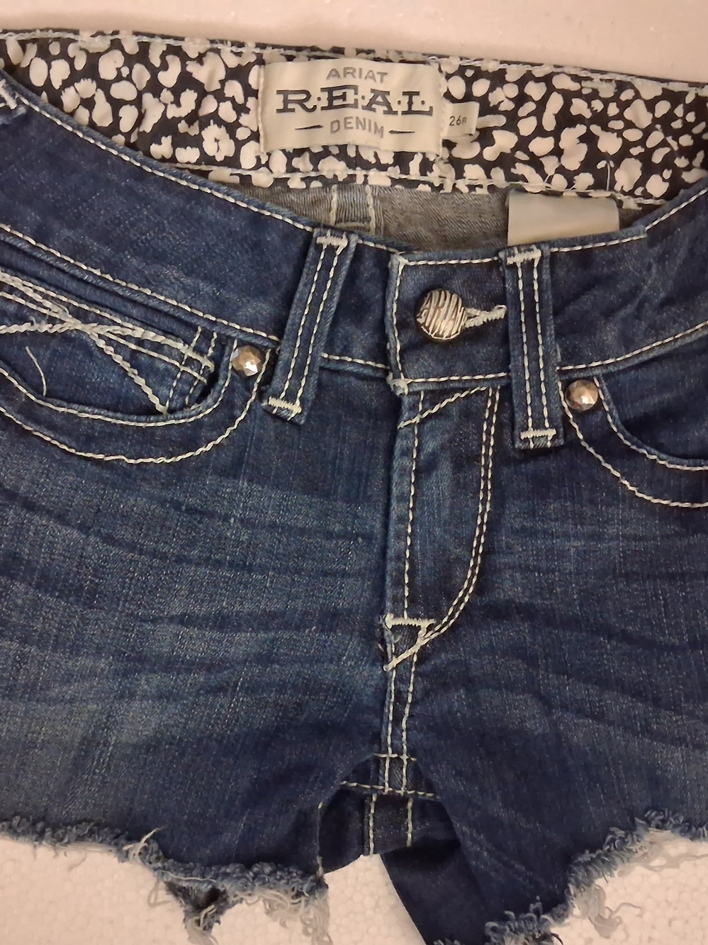 Ariat Dark Indigo Frayed Hem Denim Shorts